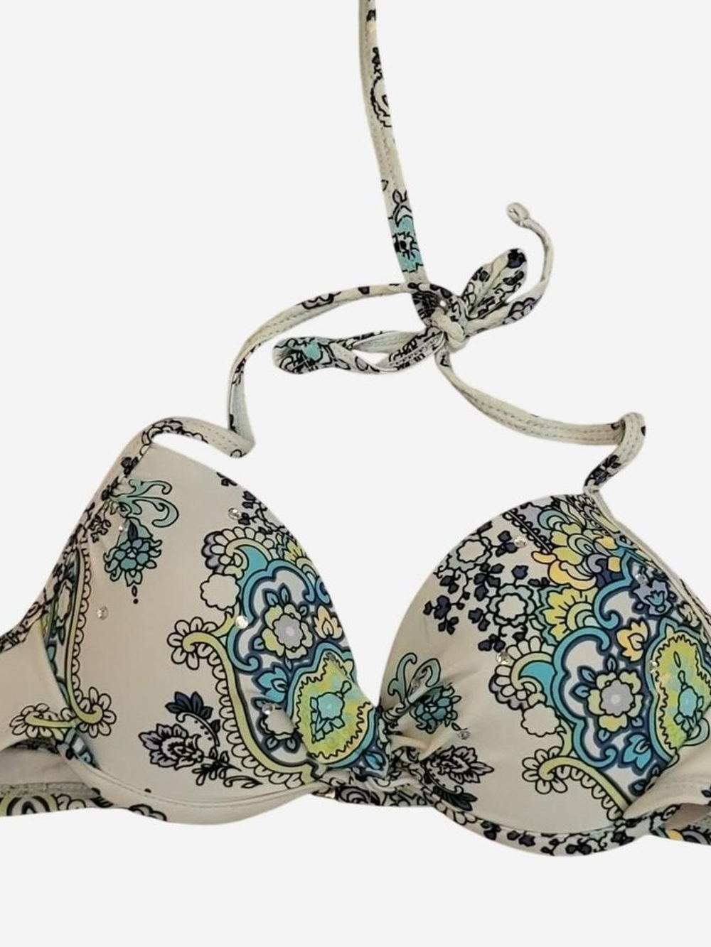 Paisley 💚 Halter Bikini Top with Blue and Green Accents